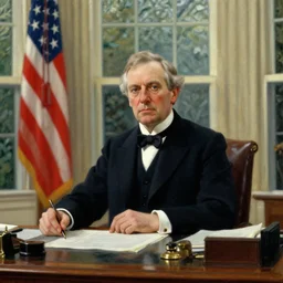 upper body portrait, united states president, 1 9 2 4, oval office, resolute desk, a oil on canvas by paul gustav fischer, trending on artstation