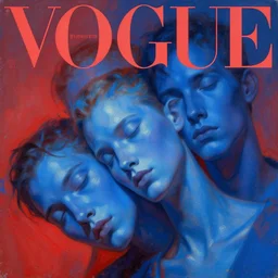 3 d, sci - fi, sun rays, sleepy fashion model face, cinematic, blue faces, vogue cover style, light red and deep blue mood, realistic painting, intricate oil painting, high detail, figurative art, multiple exposure, poster art, 3 d, by tooth wu and wlop and beeple and greg rutkowski