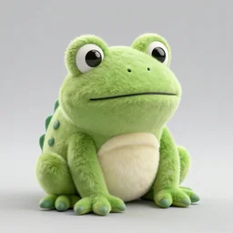 a cute fuzzy frog plushy, studio lighting, 4K photograph