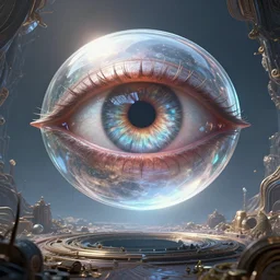 a glass consciousness suspended over a void in nyarlathotep's expansive mind's eye | unreal engine :. 6 | global illumination, radiant soft light, detailed and intricate environment
