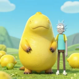 a yellow lemon walrus lemon from the latest disney pixar film, stopmotion animation, detailed, cgi, greg, ross tran, rendered in unreal engine, Adventure Time, Rick and Morty, bizarre, lemon