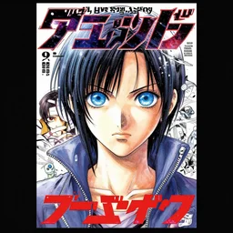professionally drawn 9 0 s seinen seinen seinen mature cyberpunk horror detective action manga comic cover, full color, beautifully drawn coherent professional, drawn by ilya kuvshinov, ilya kuvshinov, and hiromu arakawa and tsutomu nihei. japanese script on the cover. stern woman in foreground with wide beautiful blue eyes. award - winning manga by satoshi kon.