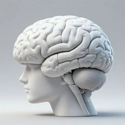 a statue constructing a mind / brain piece by piece, highly detailed, artstation, smooth, sharp focus, clean shaped colored illustration by kim jung gi, leonardo davinci, mc escher, moebius, cyberpunk