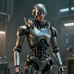 cyberpunk 1920s robotic man, award winning photo, realistic 8k
