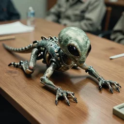 shocking photo of classified alien creature on a table, 1 9 6 5 film, high detailed, closeup, hd
