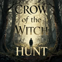 book cover for the novel 'Crow of the Witch Hunt', digital art