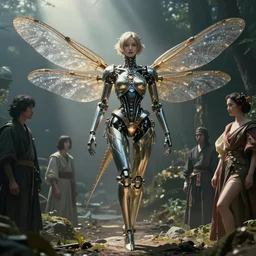 still frame from Prometheus movie by Makoto Aida, biomechanical dragonfly angel gynoid, metal couture by neri oxmn and Guo pei, editorial by Malczewski and by Caravaggio, story by Hisashi Tenmyouya by Fuyuko Matsui by Makoto Aida by Yasunari Ikenaga by Takato Yamamoto