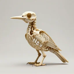 bird portrait of bird made of bird bone structures, bone structure photograph by naturalist museum