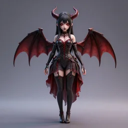 girl, hiroyuki takahashi style, horror style, succubus style, 3 d perfect render style, 3 d perfect render style