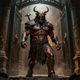 Cerberus guarding the gates of hell highly detailed, dramatic lighting, cinematic, 4k