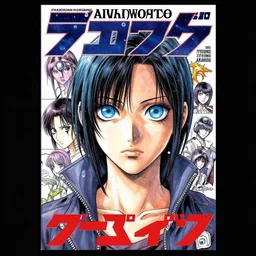 professionally drawn 9 0 s seinen seinen seinen mature cyberpunk horror detective action manga comic cover, full color, beautifully drawn coherent professional, drawn by ilya kuvshinov, ilya kuvshinov, and hiromu arakawa and tsutomu nihei. japanese script on the cover. stern woman in foreground with wide beautiful blue eyes. award - winning manga.
