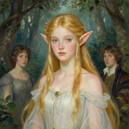 a beautiful elf princess by BROM, Edgar Maxence and Ross Tran and Michael Whelan and Jules Bastien-Lepage