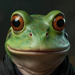 hyperrealistic mixed media image of info wars alex jones, frog face, stunning 3 d render inspired art by xiang duan and thomas eakes, perfect facial symmetry, hyper realistic texture, realistic, highly detailed attributes and atmosphere, dim volumetric cinematic lighting, 8 k octane detailed render, post - processing, masterpiece,