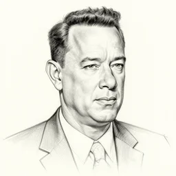linework preliminary drawing of tom hanks, by michelangelo, frank frazetta, leyendecker