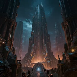 discovery of a highly advanced underworld metropolis with dark lighting in the style of thomas cole, cinematic lighting, raytracing, 8 k, octane render, volumetric, vivid, beautiful, hyperrealism