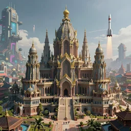 a beautiful and highly detailed digital nepali architecture, cyberpunk, rockets flying in the background, entire city in view, intricate details, epic scale, insanely complex, 8 k, sharp focus, hyper realism, fantasy landscape, psychedelic, by caspar friedrich