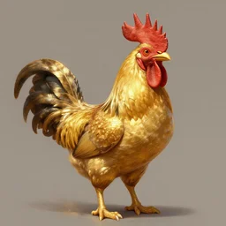 primitive golden battle rooster, d & d, fantasy, portrait, digital painting, trending on artstation, concept art, sharp focus, illustration, art by artgerm and greg rutkowski and magali villeneuve