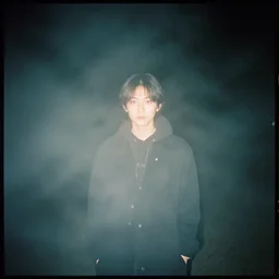 kodak portra 4 0 0 photo of vagrant at night volumetric fog