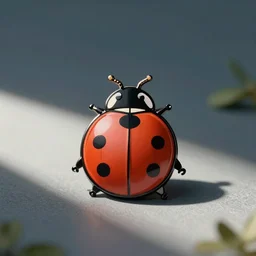a retro minimalistic cute ladybug enamel pin, hd, concept art,