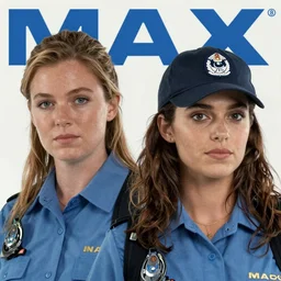 close-up of Hila Klein and Hila Klein as detectives in a movie directed by Christopher Nolan, movie still frame, promotional image, imax 70 mm footage