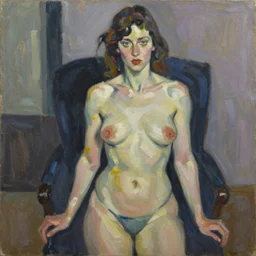 oil on canvas painting of a figure by Jenny Saville, energetic brush strokes, colorful, painterly