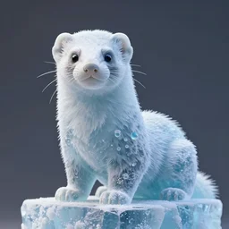 An adorable ferret, ice sculpture, hyperdetailed, artstation, cgsociety, 8k