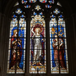 unknown revelations inscribed in the stained glass of gothic church, detailed, photorealistic, cinematic