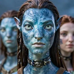 a stunning ultra detailed fantasy fine art portrait photo of a na'vi from avatar movie, by tom bagshaw, artgerm and natalie shau, 3 5 mm lens, golden ratio composition, deep depth of field, perfect eyes and face, biomechanical robot, cybernetic implants, soft lighting, artstation, 8 k