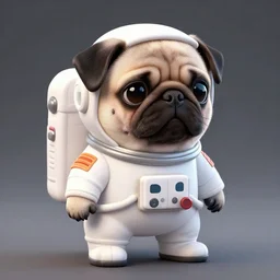 a cute little astronaut Pug, digital art, trending on artstation, well detailed