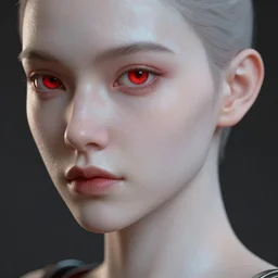 3 5 mm, photorealistic beautiful scifi detailed high definition, portrait of a beautiful lady, pale skin, red eye, octane render 3 d