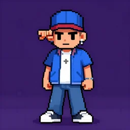 rapper in pixel art