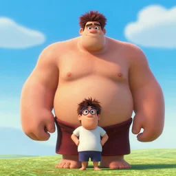 andre the giant as a pixar disney character from up ( 2 0 0 9 ), unreal engine, octane render, 3 d render, photorealistic