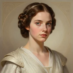 portrait of princess leia, star wars, upper body, fantasy, intricate, elegant, highly detailed, digital painting, artstation, concept art, smooth, sharp focus, illustration, art by artgerm and greg rutkowski and alphonse mucha