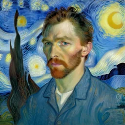 herry cavill, attractive male, painting by vincent van gogh