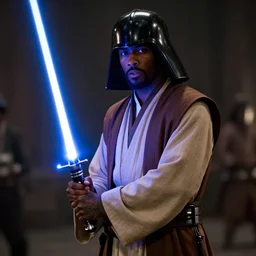 gucci mane holding a lightsaber as mace windu in star wars episode 3, 8k resolution, full HD, cinematic lighting, award winning, anatomically correct
