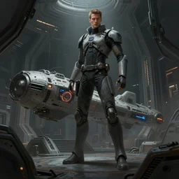 concept art by greg rutkowski, a tall and slender man preparing to activate the ship's self - destruct sequence, claustrophobic and futuristic environment, scifi, detailed and intricate environment, high technology, highly detailed portrait, digital painting, artstation, concept art, smooth, sharp foccus ilustration, artstation hq.