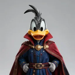 reallistic CGI of Daffy Duck as Doctor Strange. cinematic, hyper realism, high detail, 8k, Vibrant colors, Smooth gradients, High contrast, depth of field