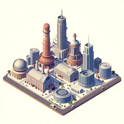 Isometric industrial city