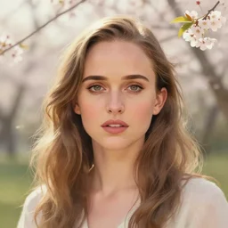 natali portman, portrait, illustration, rim light, top light, perfectly shaded, spring time, slight overcast lighting, soft painting, art by krenz cushart and wenjun lin