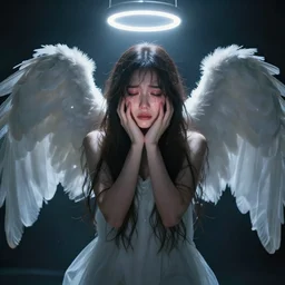 i... cry... when angels deserve to die,, symmetric, dynamics lighting, cinematic,