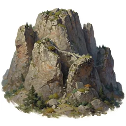 a weathered mountain, a maze of rock formations, extremely detailed oil painting, rhads, sargent and leyendecker, savrasov levitan polenov, bruce pennington, studio ghibli, tim hildebrandt, digital art, landscape painting, trending on artstation, masterpiece