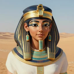 egyptian tabaxi woman portrait by gerald brom, desert background, artstation, contemporary art, hyper detailed
