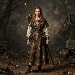 hyper realistic photo of medieval hunter girl full body, cinematic, artstation, cgsociety, greg rutkowski, brom