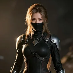female in ninja suit. by rembrandt and artstation trending, final fantasy