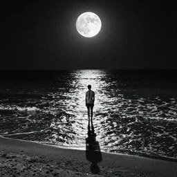 moon river, a photo by beau brashares, high contrast and grainy