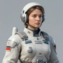 concept art, a beautiful highly detailed lady of soviet lenin space industries and musashi spaceflight concern, realistic shaded lighting poster by ilya kuvshinov, magali villeneuve, artgerm, jeremy lipkin and michael garmash and rob rey
