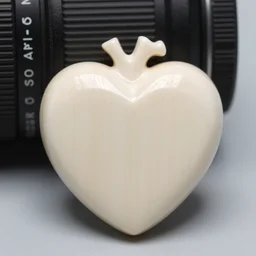 parametric heart carved out of ivory, c anon 5 d 5 0 mm lens