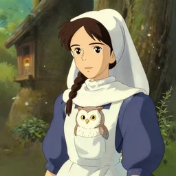 florence nightingale with her pet owl in the pocket of her apron, trending on pixiv fanbox, painted by greg rutkowski makoto shinkai takashi takeuchi studio ghibli