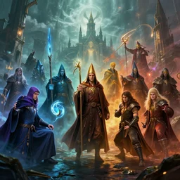 A great war between wizard factions of different colors, Artstation trending, 4k