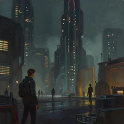concept art, mood painting, environment painting, bladerunner 2 0 4 9 style of ryan church, jon mccoy, george hull, painting